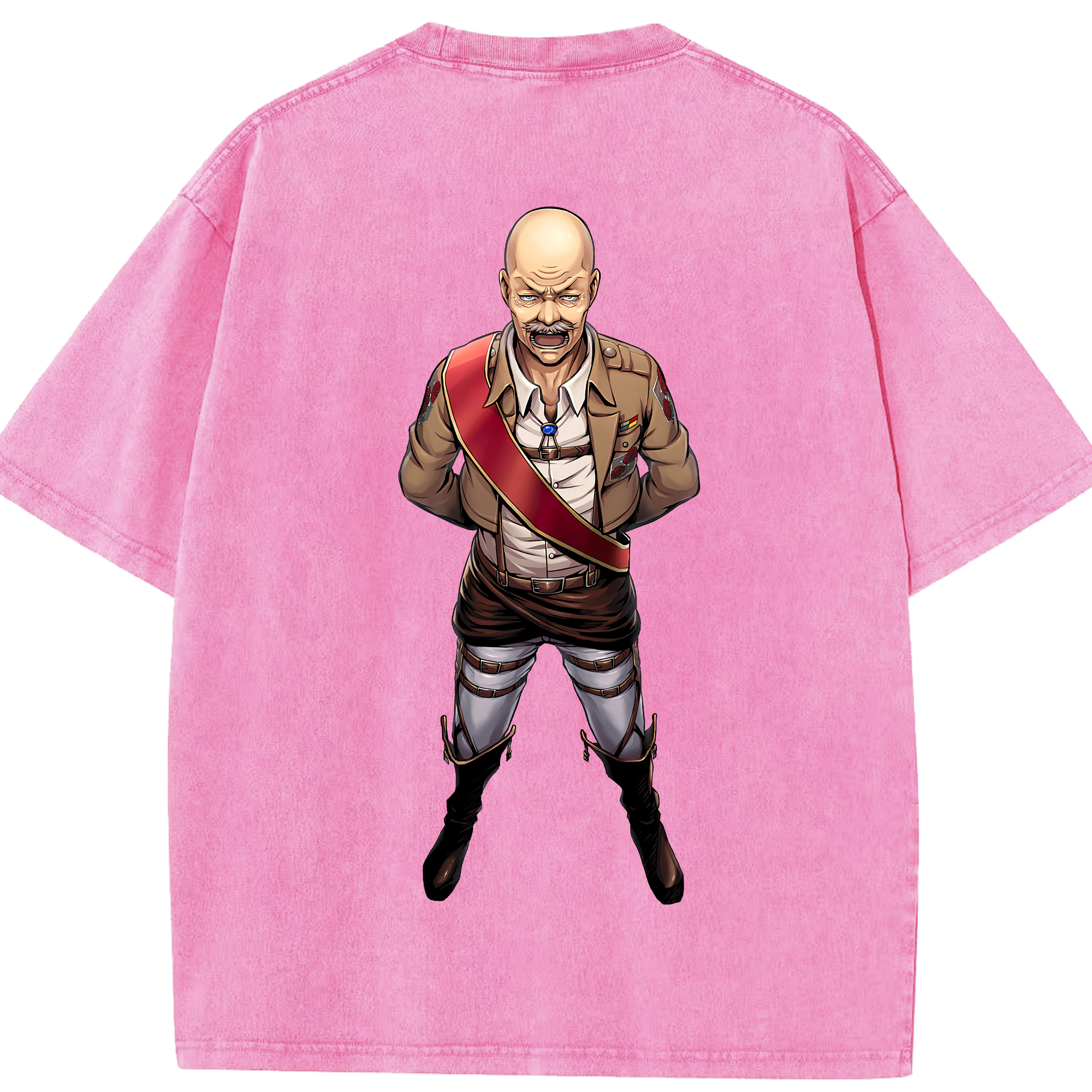 （画像用） 進撃の巨人 ドット·ピクシス Attack on Titan Dot Pixis 綿100% ヴィンテージ風 半袖Tシャツ（背面プリント）